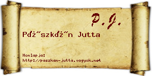 Pászkán Jutta névjegykártya